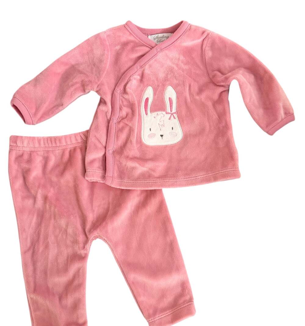 Soft Pink Velour Bunny 2-Piece Take-Me-Home Set